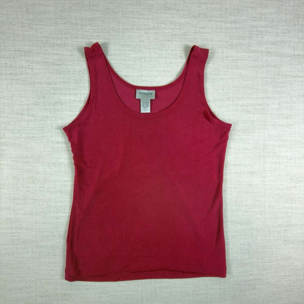Chico's Travelers Tank Top Size 0 Red Sleeveless